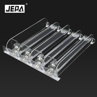 Poussoir d'étagère automatique transparent PS JEPA JL-2-001, conception multi-voies, installation facile, caractéristiques gain de place, supermarché