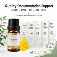 Huile Essentielle de Bergamote Pure et Naturelle 10ml – Bouteille Personnalisable OEM/ODM – Aromathérapie, Amélioration de l'Humeur, Soins de la Peau, Soins des Cheveux, Diffuseur