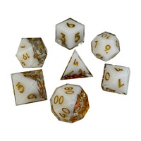 Permainan Papan Peran Kustom Grosir, Permainan Meja Persegi, Dadu RPG Resin, Set Dadu DND 7 Buah, Hitam
