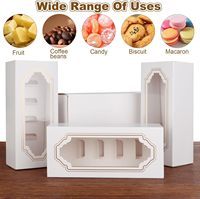 Grandes boîtes vides en carton blanc à macarons, emballage en papier à fenêtre transparente pour articles de boulangerie, muffins, mini cupcakes pour biscuits