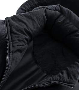 Blouson matelassé pour homme, noir, à capuche, teint en pièce, coupe-vent, écologique, chauffant, pour l'hiver, décontracté, streetwear - Product Image 2