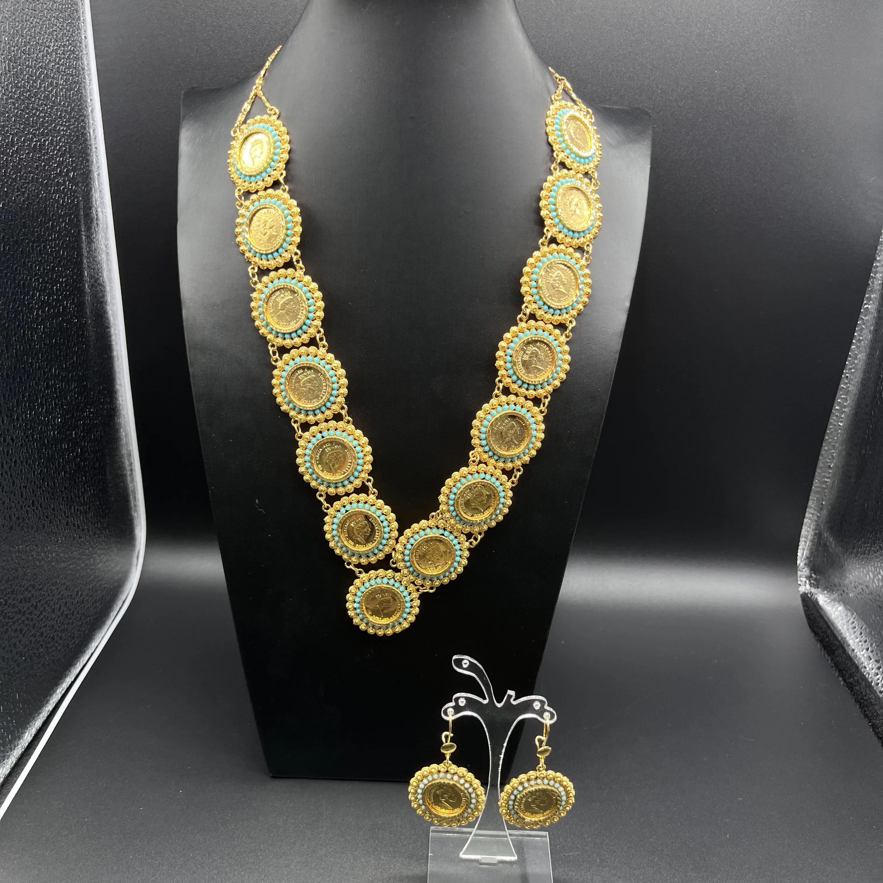 Set di gioielli di moda di alta qualità collana di gioielli con monete Set di gioielli brasiliani placcato in oro 18 carati
