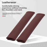 YECAI Housse de ceinture de sécurité de voiture en cuir souple 2 points de luxe, protection d'épaule anti-rayures respirante universelle pour la sécurité automobile