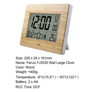Wooden <b>Digital</b> Alarm <b>Clock</b> Large Number Time Temperature Calendar Table <b>Clock</b> Travel the Price of a <b>Digital</b> Wall <b>Clock</b> for Mosqu - Product Image 5