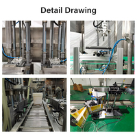 Ligne de remplissage de fluides industriels 20L sur mesure avec contrôle PLC, machine de remplissage automatique d'huile hydraulique et de bouchage à vis