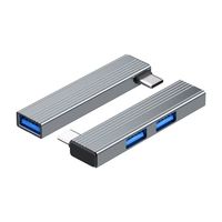Hub USB en ángulo recto de 90 grados, 3 puertos, velocidad de 5 Gbps, base en forma de L de aluminio para ordenador portátil, PC, escritorio, Hub USB 3.0