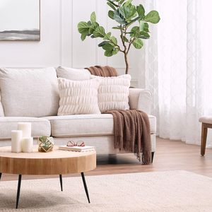 Faux Fur Plush Decorative Throw Pillow Covers Ruched Soft Polyester <strong>Cushion</strong> <strong>for</strong> <strong>Sofa</strong> Couch Bedroom Home Use - Product Image 5