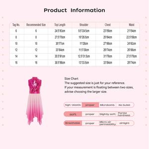 6-16 बच्चों की लड़कियों की लिट्यूनिक पूजा बॉलरूम नृत्य ट्यूनिक कपड़े गीतात्मक समकालीन नृत्य पोशाक प्रतियोगिता प्रशिक्षण - Product Image 6