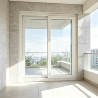 Fenêtre coulissante multi-chambres en PVC résistant à la corrosion salin pour bungalow en bord de mer, profilé épais résistant au vent