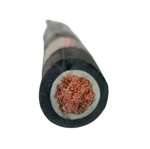 Câble de soudure noir de câble de gaine en caoutchouc de cuivre flexible à un noyau pour l'application de machine à souder