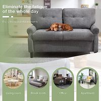 Canapé 2 places VANBOW moderne avec coussins épais, tissu confortable pour petits appartements et chambres