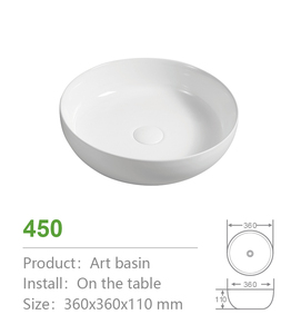 Lavabo de Cerámica Moderno para Hotel, Redondo, de Pared Gruesa, <span class=keywords><strong>Superficie</strong></span> Lisa y Brillante, Resistente a las Manchas Amarillas, Lavabo de Encimera - Product Image 4