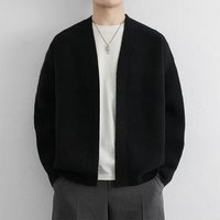 V-Ausschnitt Einfarbiger Regulärer Ärmel Cardigan Mantel Gestrickter Pullover Herren Old Money Style Business High-End Winter 100% Polyester