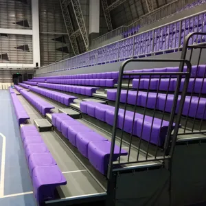 3-5 satır kullanılan kapalı stadyum geri çekilebilir tribünler koltuk sırtlığı ile teleskopik oturma sistemi