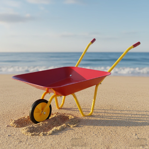 Mini brouette de jardin <span class=keywords><strong>pour</strong></span> enfants - Construction métallique, roue unique, idéale <span class=keywords><strong>pour</strong></span> la plage, le bac à sable et les aventures en plein air - Product Image 4