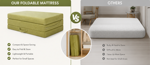 Canapé-lit pliable en mousse haute densité à 3 plis, <span class=keywords><strong>convertible</strong></span>, avec dossier réglable, matelas tatami - Product Image 6