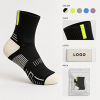 Chaussettes de sport respirantes Trail Cushion Accent Trim Run Fit avec spécifications de soin du bord-côte et construction tricotée, OEM ODM