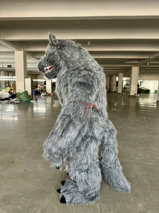 Agile selvaggio grigio nero peloso lupo mascotte Costume Unisex uomo lupo maschera-es Costume mascotte per eventi noleggio 2.6m - Product Image 3