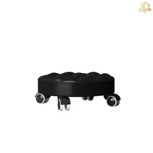 Caster <b>Stool</b> Round PU Leather Portable <b>Wheel</b> <b>Stool</b> For Sofa Cleaning Baby Care Children Walking Support - Product Image 3