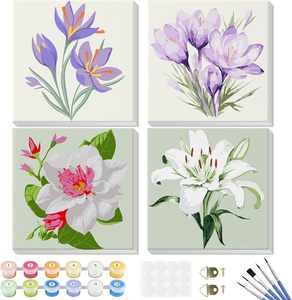 Kit Pittura a Numeri di Fiori all'Ingrosso per Adulti - Set Completo di Tela per Dipingere a Numeri Personalizzato, Decorazione Fai-da-Te - Product Image 3
