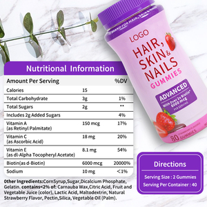 <span class=keywords><strong>Gummies</strong></span> de Biotine Marque Blanche pour la Croissance Capillaire 10000mcg à Base de Pectine – Complément Nutritionnel Efficace pour la Beauté des Femmes - Product Image 4