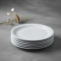 Assiettes à dîner en céramique blanches en gros de l'usine PITO, assiettes à dîner en céramique pour restaurant, hôtel