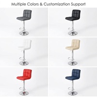 Chaises de bar pivotantes à 360° de qualité supérieure, en cuir, avec base en métal, réglables et rotatives, pour bijouterie, salon de beauté, comptoir de magasin