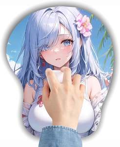 Genshin Impact Shenhe 3D Anime Tapis de souris Silica GelWrist Support Mouse Game/Home Dual-use Desk Writing Board 2Way - Product Image 3