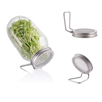 Kit de germination en gros pour semis, pot en verre Mason de 50 oz de qualité alimentaire sans BPA avec couvercle en acier inoxydable