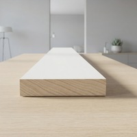 Plinthe intérieure plate blanche apprêtée en pin moderne, écologique, anti-insectes, facile à installer, 2,44 m, pour hôtels et hôpitaux