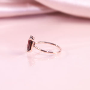 Joyería de calidad garantizada al por mayor cojín 8x10mm 4,67ct granate personalizado sólido <span class=keywords><strong>oro</strong></span> rosa <span class=keywords><strong>10</strong></span> quilates anillo de <span class=keywords><strong>oro</strong></span> para mujer - Product Image 4