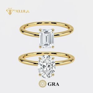 1ct Solitarie Moissanite anello S925 GRA certificato VVS Moissanite anello di fidanzamento anello di Moissanite nuziale - Product Image 1