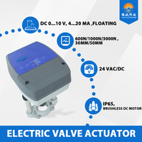 Actionneur de vanne électrique industriel 24V 3000N avec moteur CC sans balais IP65 pour système de contrôle de vanne robuste