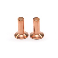 Rivet à tête fraisée en cuivre rouge ST-0073 certifié ISO, finition brillante non revêtue, faible MOQ pour fixation industrielle