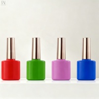 Nouveaux flacons en verre vides de 12 ml pour vernis à ongles UV, avec logo personnalisé, contenants pour primer à ongles avec pinceaux et bouchons à vis électroplaqués
