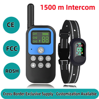 Collier anti-aboiement intelligent 1500m avec interphone vocal, télécommande d'entraînement pour chien, étanche et rechargeable pour jusqu'à 3 chiens