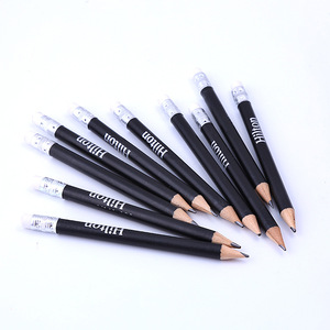 Half Black Pencils with <b>Eraser</b> Short Mini Hexagon Non Toxic Pencil Golf Pocket Pencils - Product Image 2