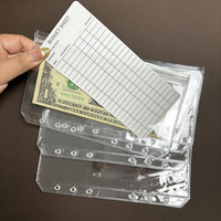 Pochettes de Classement A6 en PVC Transparent à 6 Trous, Sans Fermeture Éclair, Double Poches, pour Enveloppes de Budget Argent et Feuilles Mobiles