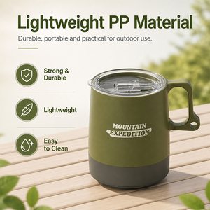 Portable Outdoor Water Cup For Home Use Camping Picnic Travel Camping Coffee Cup Coffee Mug Eco-friendly Plastic Cup - Product Image 6