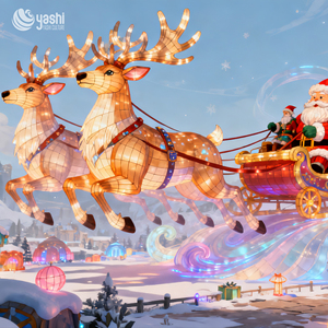 Solución de Iluminación Integral: Trineo de Renos Navideños Inmersivos, Farol Festivo para Paisajes de Parques y <span class=keywords><strong>Destinos</strong></span> - Product Image 2