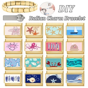 สร้อยข้อมือสแตนเลสสตีลชุบทองคำ ดีไซน์รูปเปลือกหอยปลาหมึก ซีรีส์มหาสมุทร ของขวัญคริสเตียนสำหรับทุกเพศ  แบบ DIY หลายฟังก์ชั่น - Product Image 4