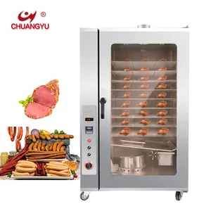 Chuangyu automatique 50/100 kg/h nourriture poisson-chat fumer saucisse poisson froid fumoir industriel four fumée viande Machine