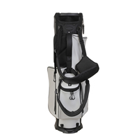 Sac de golf en cuir PU léger et portable avec double sangle, support rétractable, plusieurs poches et fermeture éclair – Accessoires de golf