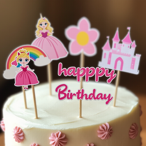 Principessa castello tema Cupcake Topper bambini <span class=keywords><strong>festa</strong></span> di <span class=keywords><strong>compleanno</strong></span> decorazioni torta ragazza bomboniere cartone animato 24 pz personalizzato - Product Image 4