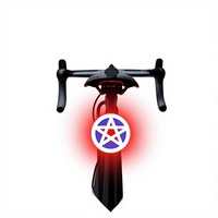 Feu arrière solaire pour vélo, design étoile à cinq branches, portable, pour la sécurité nocturne en extérieur