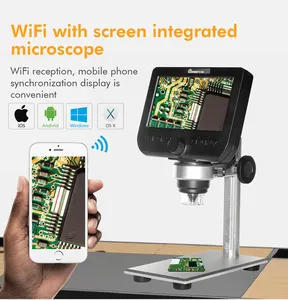 Oem ODM 317 1080P Điện Kỹ Thuật số kính hiển vi màu LCD màn hình 1000X sinh học kính hiển vi cho điện thoại di động sửa chữa