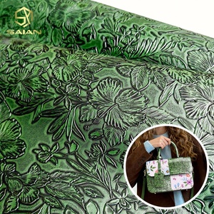 31 Colors 3D <strong>Large</strong> Floral Embossed PVC Synthetic Leather Fabric for Bags Shoes Handbags Luggage Accessories - Product Image 1