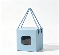 Boîte cadeau carrée avec poignée en corde torsadée, boîte d'emballage portable en papier kraft pour pot de miel, petits cadeaux