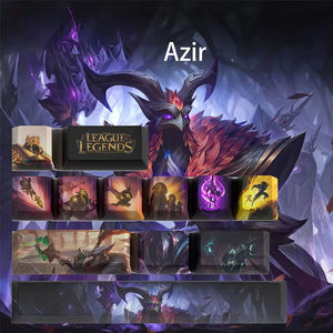 League of Legends หมวกกุญแจ PBT น่ารักของเล่น periphery หมวกแก๊ปแป้นพิมพ์ adorkable โต๊ะของขวัญ azir ekiverko N bristana Jax keycaps - Product Image 1
