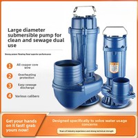 Pompe submersible pour eaux usées, grand diamètre, eau propre, double usage, triphasée, haute puissance, haut débit, OEM, 1,5 CV, utilisation en sous-sol